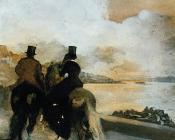 埃德加 德加 : Two Riders by a Lake